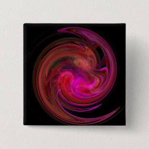 RED PINK FUCHSIA LIGHT VORTEX 15 CM SQUARE BADGE