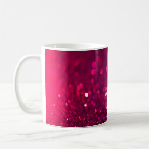Red Pink Glitter: Abstract Bokeh Coffee Mug