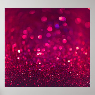 Red Pink Glitter: Abstract Bokeh Poster