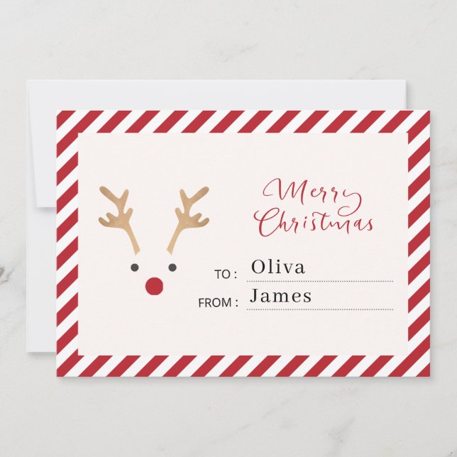 Red Pink Gold Calligraphy Illustrated Christmas Invitation (Front)