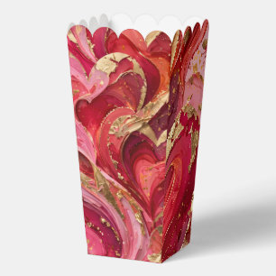 Red & Pink Gold Swirl Popcorn Box
