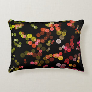 Red Pink Green Yellow Abstract Bubble Pattern Decorative Cushion