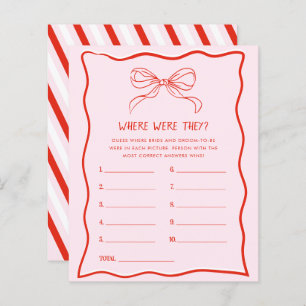 Red Pink Hand Drawn Bow Where Were They Xmas Game