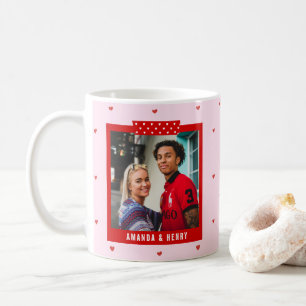 Red Pink Heart 2 Photo Happy Valentine's Day Gift Coffee Mug