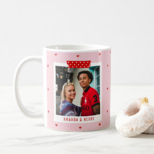 Red Pink Heart 2 Photo Happy Valentine's Day Gift Coffee Mug
