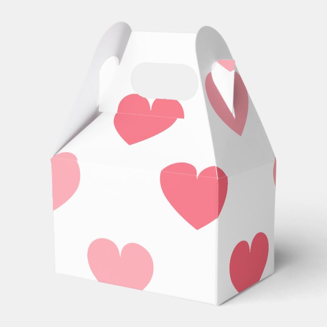 Red & Pink Heart Seamless Pattern, Valentine's Day Favour Box (Front Side)