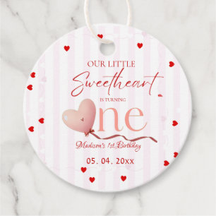 Red Pink Heart Valentine's Day Sweetheart Birthday Favour Tags