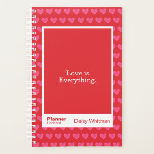 Red & Pink Hearts Block Quote   Fully Customisable Planner