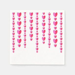 Red & Pink Hearts Cute Valentine's  Napkin