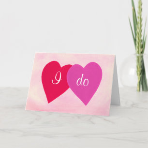 Red Pink Hearts I do Wedding Invitation Cards