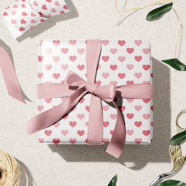 Red + Pink Hearts Pattern Valentine's Day Wrapping Paper (Creator Uploaded)