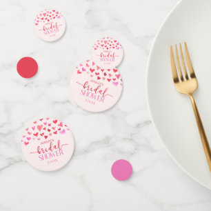 Red Pink Hearts Valentine Bridal Shower Confetti