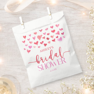 Red Pink Hearts Valentine Bridal Shower  Favour Bags
