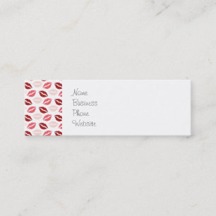 Red Pink Kiss Me Kisses Lips Valentine's Day Gifts Mini Business Card