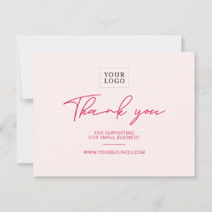 Red & Pink Lettering Business Package Thank You Card