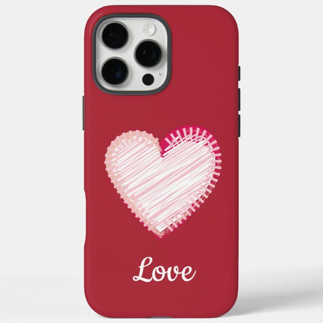 Red Pink Love Heart Case-Mate iPhone Case (Back)