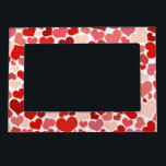 Red Pink Love Hearts Mosaic Pattern Magnetic Frame<br><div class="desc">Lots of love hearts.</div>