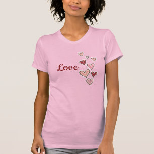 Red Pink Love Hearts T-Shirt