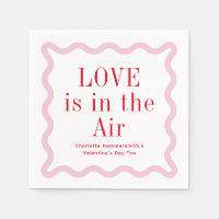 Red Pink Love is in the Air Wavy Square