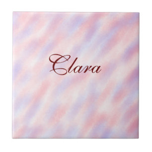 Red pink maroon watercolor abstract add namepastel tile