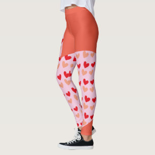 red pink mini hearts leggings