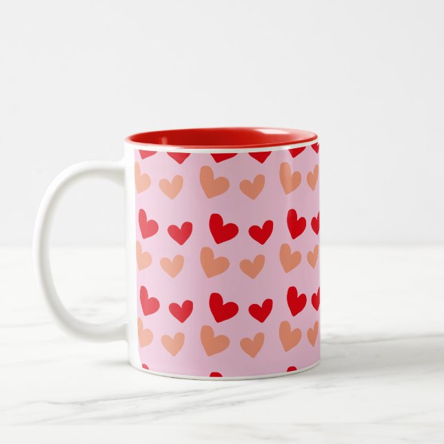 red pink mini hearts mugs & cups (Left)