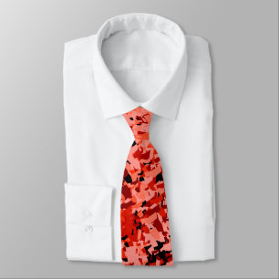 Red Pink Mixed With Black Abstract Pattern Design Tie