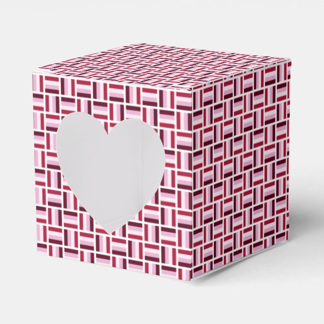 Red Pink Modern Pattern  Favour Box (Front Side)