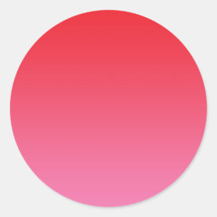 Red & Pink Ombre Classic Round Sticker