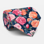 Red Pink Orange Roses Pattern Chiffon