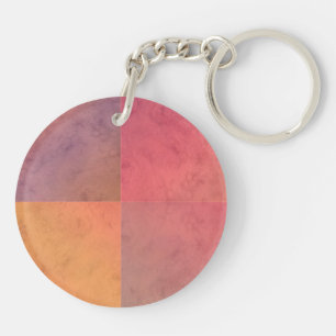Red Pink Orange Yellow Geometric Watercolor Art Key Ring