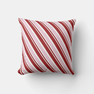 Red & Pink Peppermint Stripe Cushion