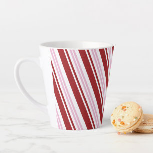 Red & Pink Peppermint Stripe Latte Mug
