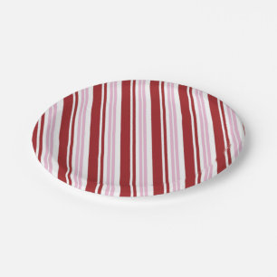 Red & Pink Peppermint Stripe Paper Plate