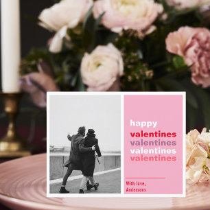 Red & Pink Photo Family   Happy Valentines Day Pos Postcard