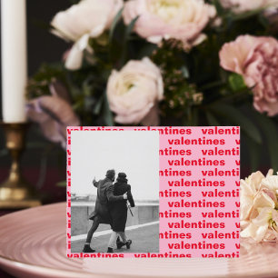 Red & Pink Photo Family   Happy Valentines Day Pos Postcard