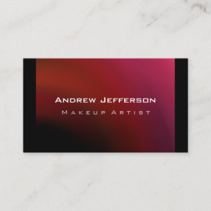 Red Pink Purple Black Makeup Artist Business Card