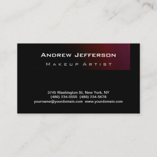Red Pink Purple Black Makeup Artist Business Card