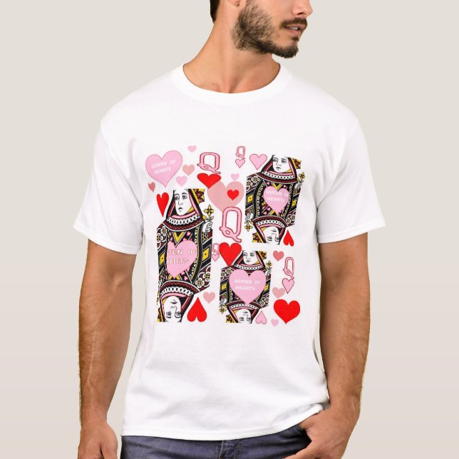 RED &  PINK  QUEEN OF HEARTS CASINO ART T-Shirt (Front)