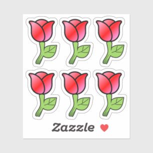 Red Pink Roses Stickers