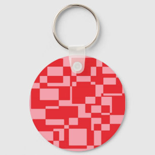 Red-pink squares key ring