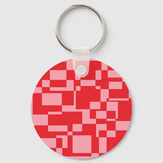 Red-pink squares key ring (Front)