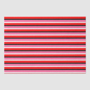 Red Pink Stripes Pattern Design Tissue Paper