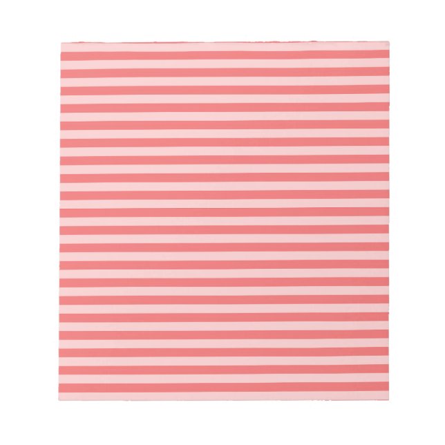 Red Pink Stripes Pattern Notepad (Front)