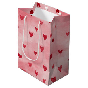 Red Pink Sweet Hearts Valentine's Day Medium Gift Bag