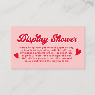 Red Pink Valentines Baby Shower Display Shower Enclosure Card