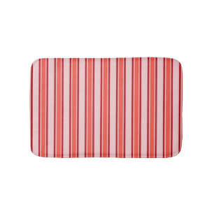 Red Pink Vertical Stripe Pattern Bath Mat
