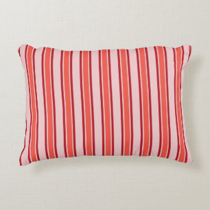 Red Pink Vertical Stripe Pattern Decorative Cushion