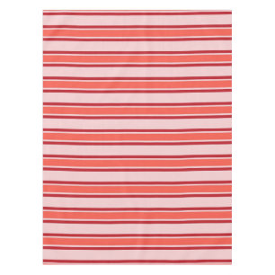 Red Pink Vertical Stripe Pattern Tablecloth