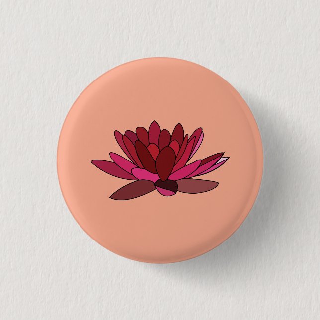 Red Pink Water Lily  3 Cm Round Badge (Front)